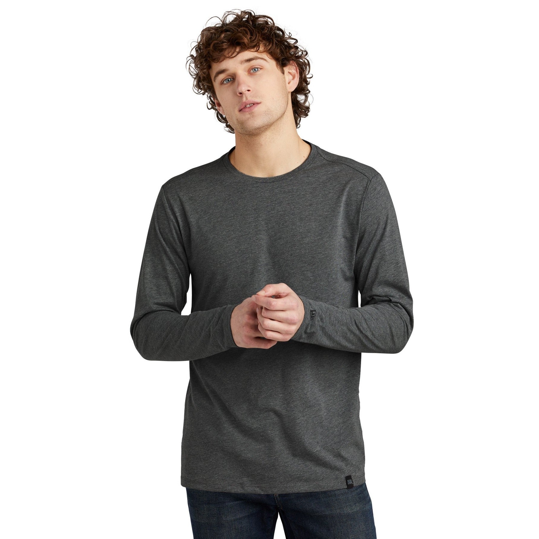 New Era-New Era ® Heritage Blend Long Sleeve Crew Tee. NEA102-MedTech-2